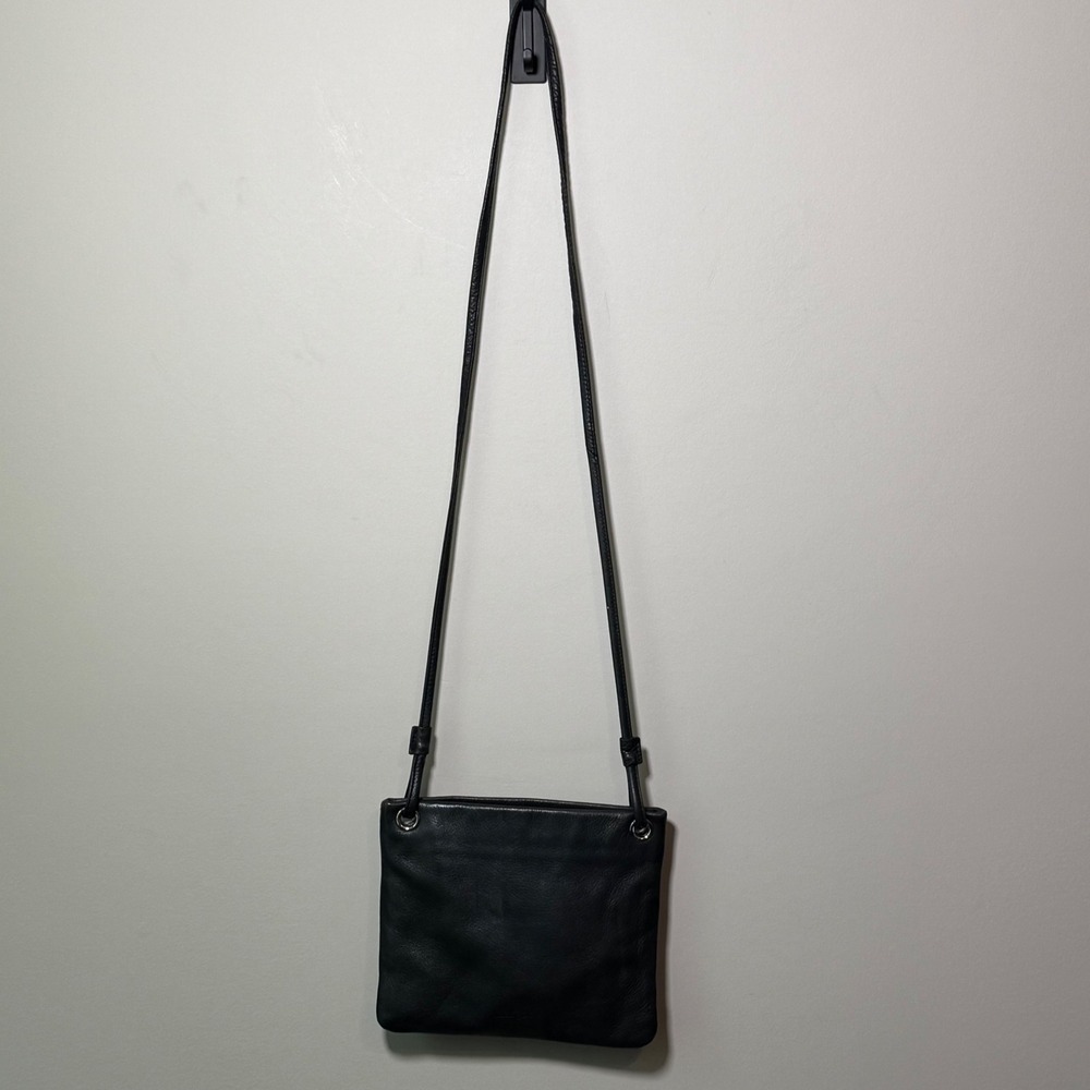 Margot Crossbody Bag Womens Small Black Leather Good Minimalist Pebbled Zip